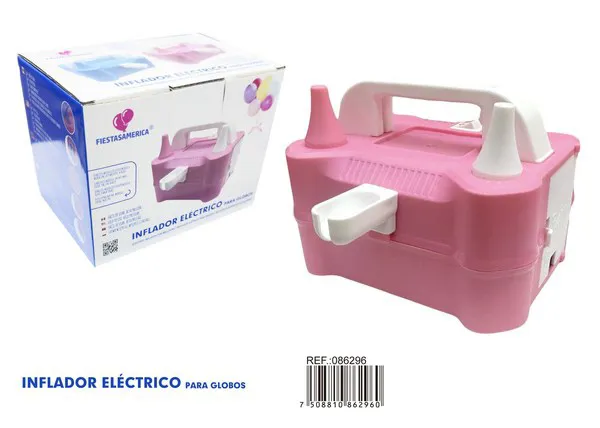 Inflador eléctrico de globos pequeño (enchufe americano), color rosa