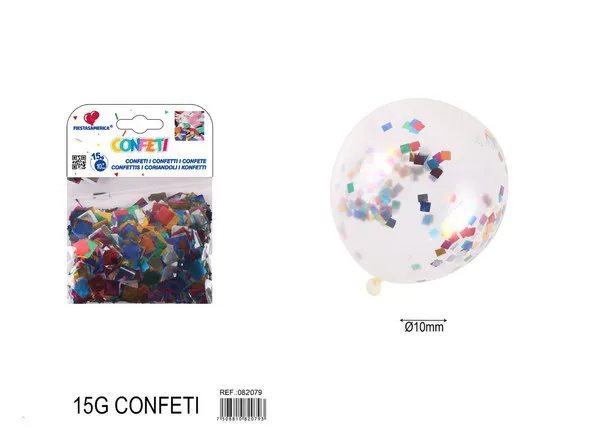 Confeti cuadrado de fiesta de 1 cm, 15 g, surtido