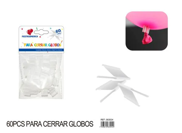 Clips para globos en forma de V, 60 piezas