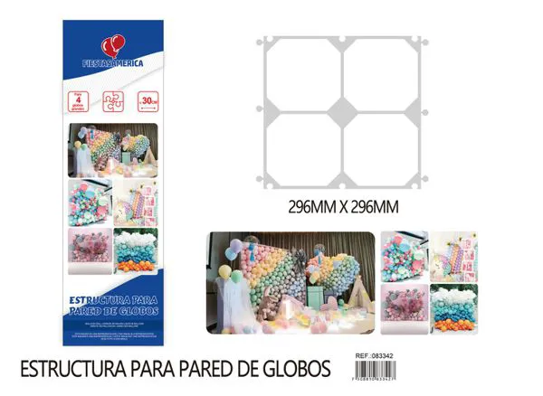 Malla de fondo para globos de 4 cuadros, 30x30 cm
