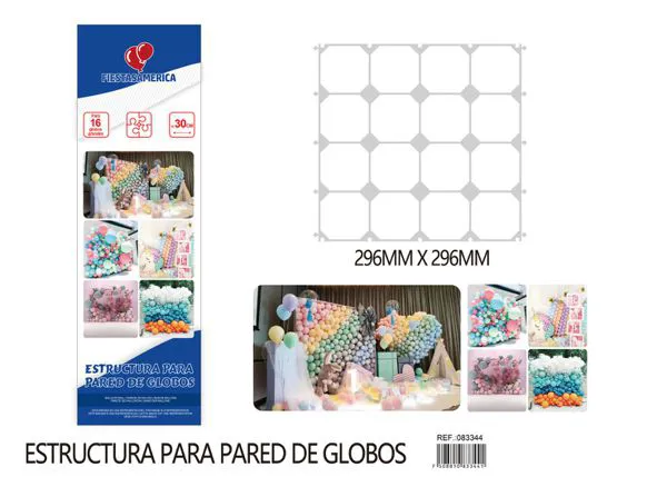 Malla de fondo para globos de 16 cuadros, 30x30 cm
