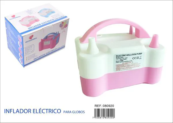 Inflador eléctrico de globos (enchufe americano), color rosa y blanco