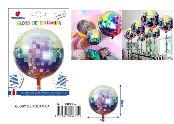 Globo metálico esférico 4D de 18 pulgadas