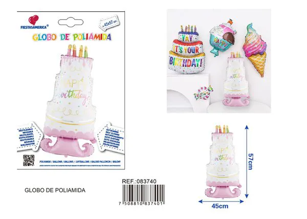 Globo metálico de vela con candelabro mediana, color azul, 45x57 cm