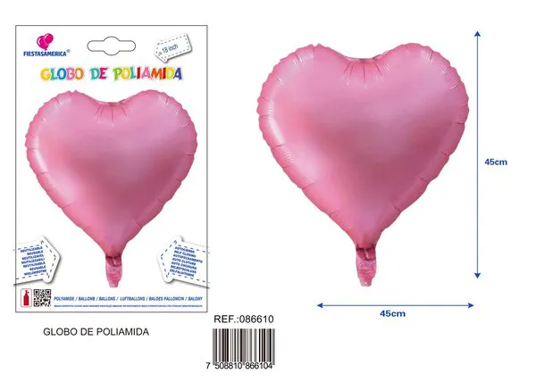 Globo de corazón de 18 pulgadas, color rosa intenso mate
