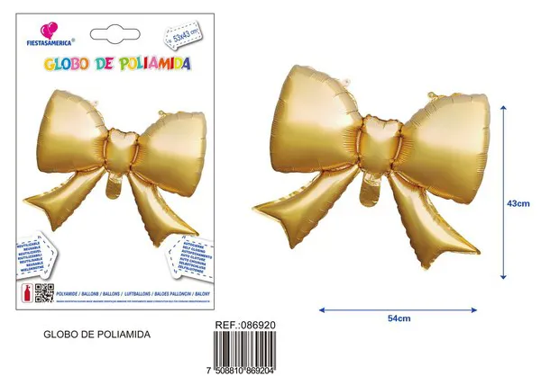 Globo metálico de moño de 21 pulgadas, 55x43 cm