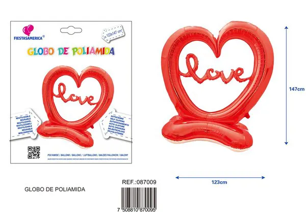 Globo metálico de letras Love caladas de pie de 58 pulgadas