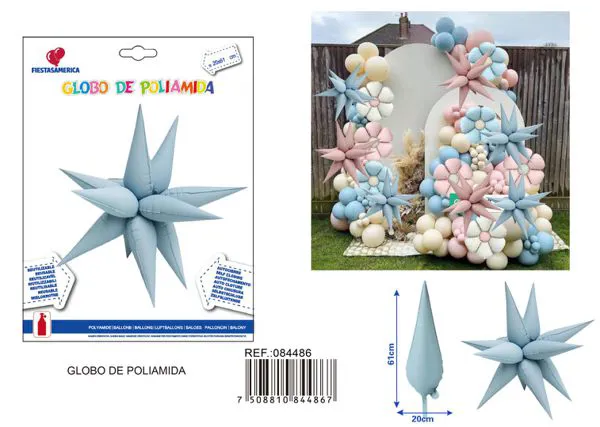 Globo metálico en forma de gota de agua, 20 pulgadas
