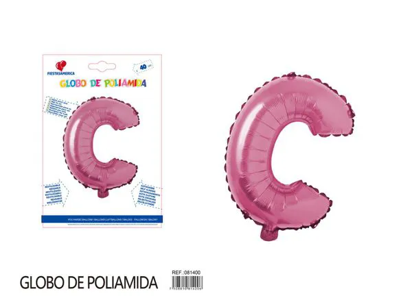 Globo metálico letra C de 16 pulgadas, color rosa