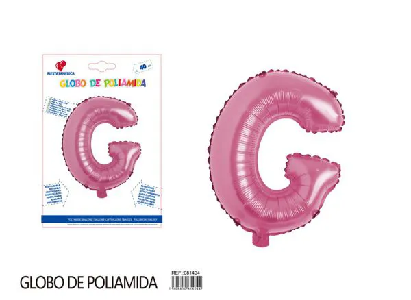 Globo metálico letra G de 16 pulgadas, color rosa