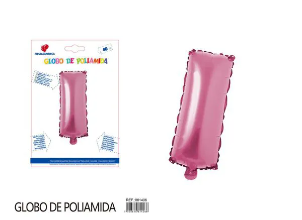 Globo metálico letra I de 16 pulgadas, color rosa