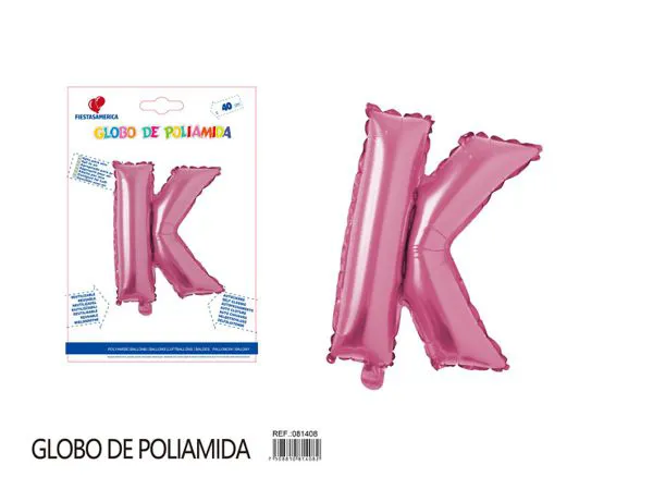Globo metálico letra K de 16 pulgadas, color rosa