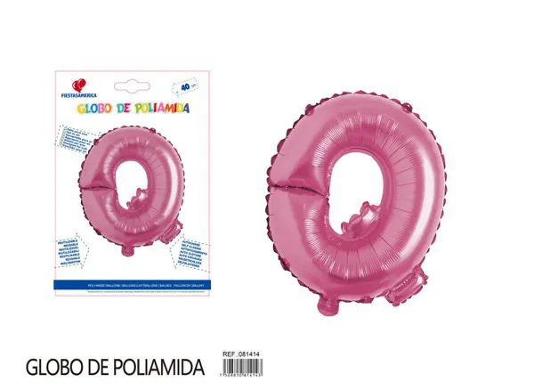 Globo metálico letra Q de 16 pulgadas, color rosa