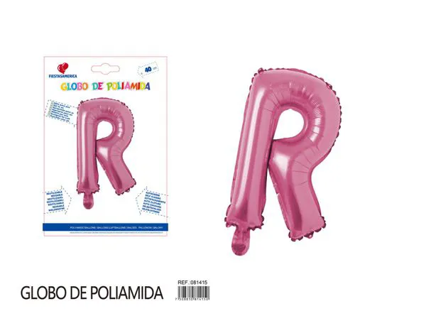 Globo metálico letra R de 16 pulgadas, color rosa