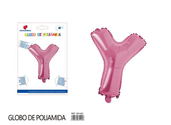 Globo metálico letra Y de 16 pulgadas, color rosa