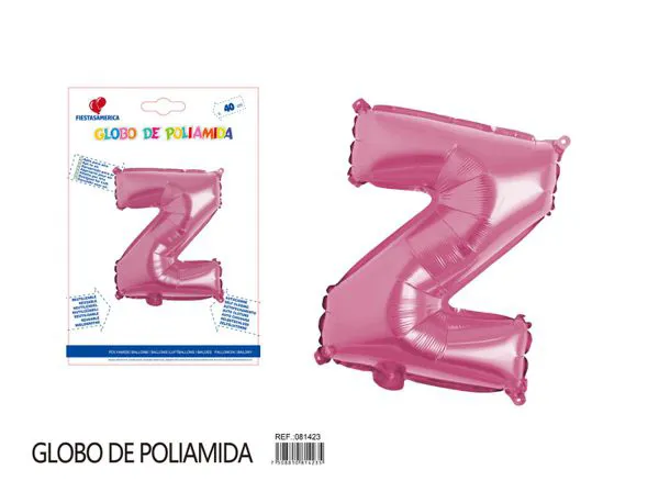 Globo metálico letra Z de 16 pulgadas, color rosa