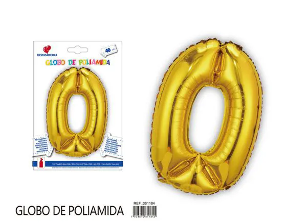 Globo metálico número de 16 pulgadas, color dorado