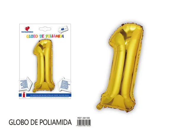 Globo metálico número de 16 pulgadas, color dorado