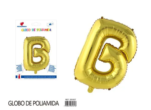 Globo metálico de letra gruesa de 32 pulgadas, color dorado, letra B