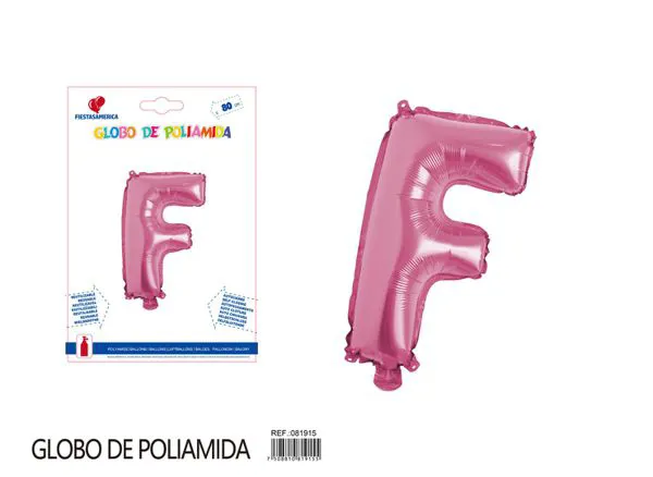 Globo metálico de letra gruesa de 32 pulgadas, color rosa, letra F