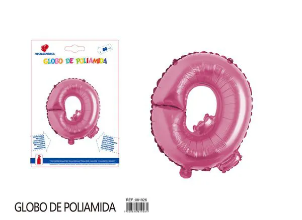 Globo metálico de letra gruesa de 32 pulgadas, color rosa, letra Q