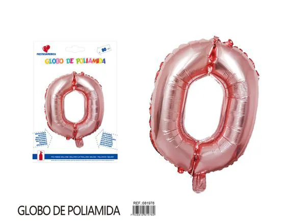 Globo metálico de letra gruesa de 32 pulgadas, color oro rosa, letra O