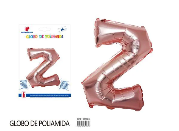 Globo metálico de letra gruesa de 32 pulgadas, color oro rosa, letra Z