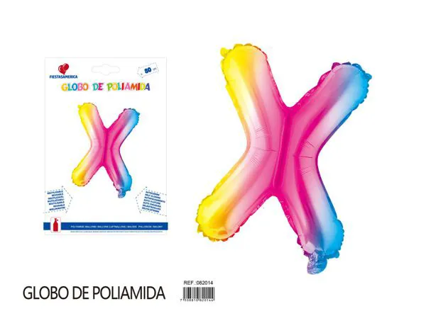 Globo metálico letra de 32 pulgadas, degradado, letra X