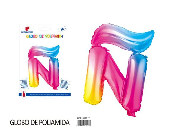 Globo metálico letra de 32 pulgadas, degradado, letra Ñ