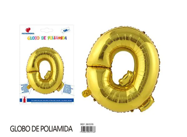 Globo metálico letra de 40 pulgadas, cuerpo grueso, color dorado, letra Q