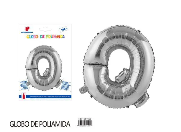 Globo metálico letra de 40 pulgadas, cuerpo grueso, color plateado, letra Q