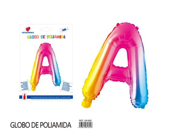 Globo metálico letra de 40 pulgadas, degradado, letra A