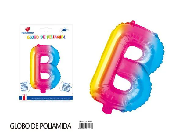 Globo metálico letra de 40 pulgadas, degradado, letra B