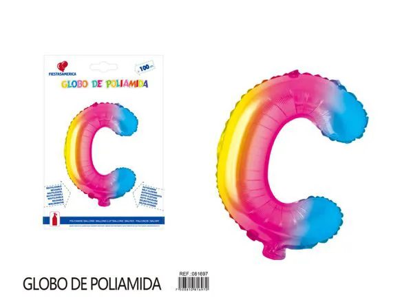 Globo metálico letra de 40 pulgadas, degradado, letra C