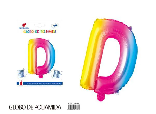Globo metálico letra de 40 pulgadas, degradado, letra D