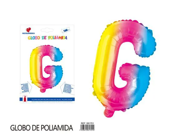 Globo metálico letra de 40 pulgadas, degradado, letra G