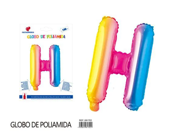 Globo metálico letra de 40 pulgadas, degradado, letra H