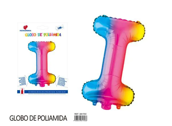Globo metálico letra de 40 pulgadas, degradado, letra I