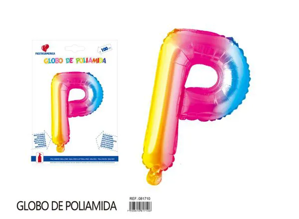 Globo metálico letra de 40 pulgadas, degradado, letra P