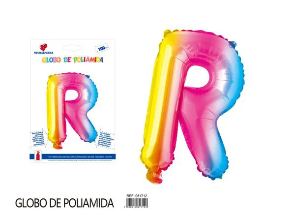 Globo metálico letra de 40 pulgadas, degradado, letra R