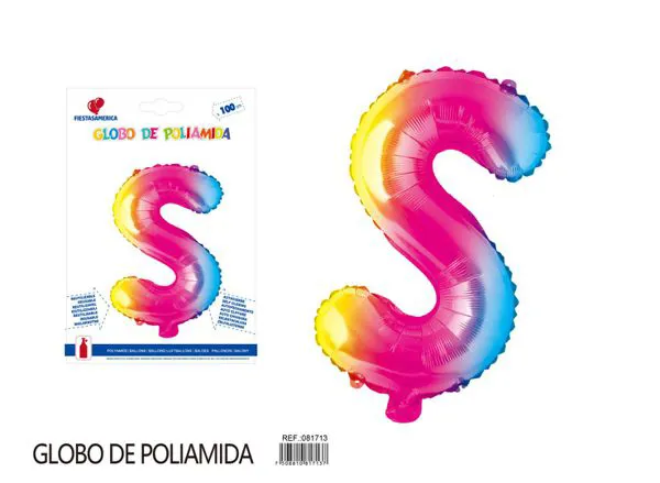 Globo metálico letra de 40 pulgadas, degradado, letra S