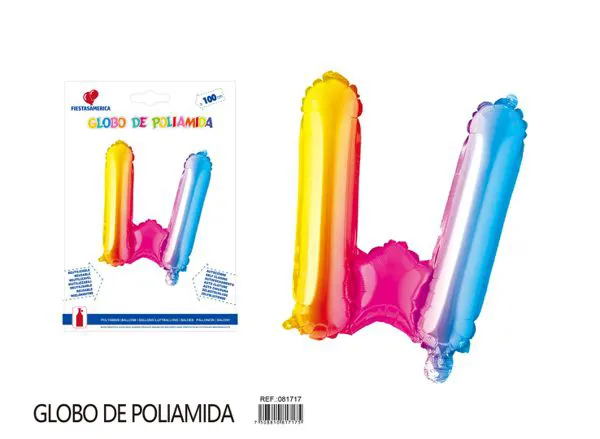 Globo metálico letra de 40 pulgadas, degradado, letra W
