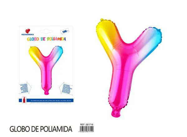 Globo metálico letra de 40 pulgadas, degradado, letra Y