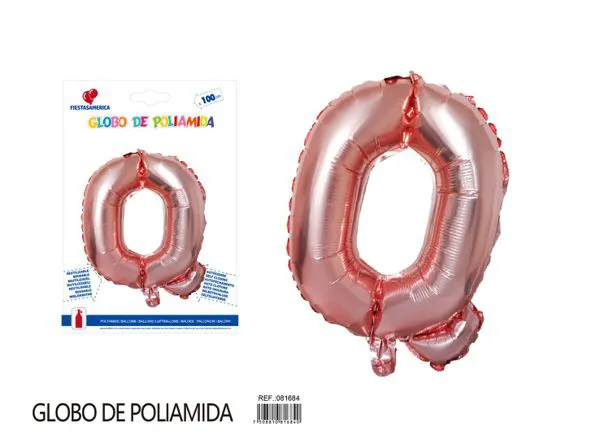 Globo metálico letra de 40 pulgadas, cuerpo grueso, color oro rosa, letra Q