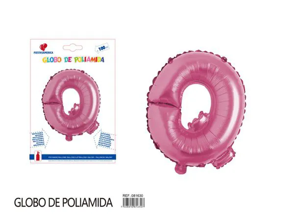 Globo metálico letra Q de 40 pulgadas, estilo grueso, color rosa