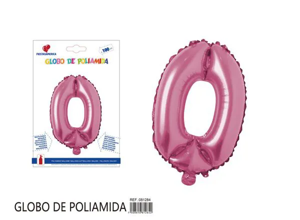 Globo metálico número 0 de 40 pulgadas, color rosa