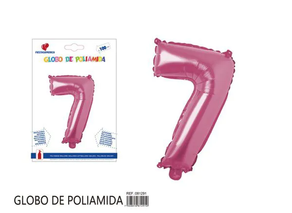 Globo metálico número 7 de 40 pulgadas, color rosa
