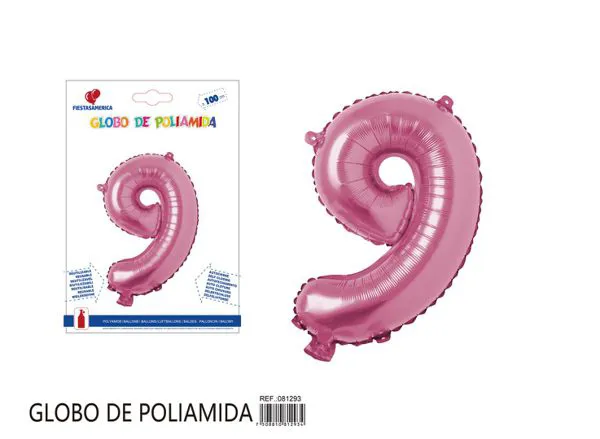 Globo metálico número 9 de 40 pulgadas, color rosa