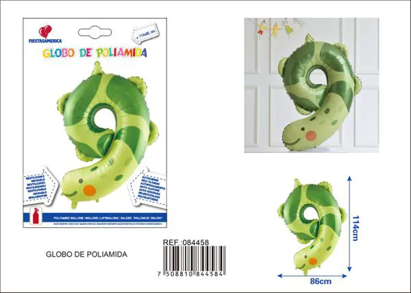 Globo metálico número 9 de 40 pulgadas, diseño de animales