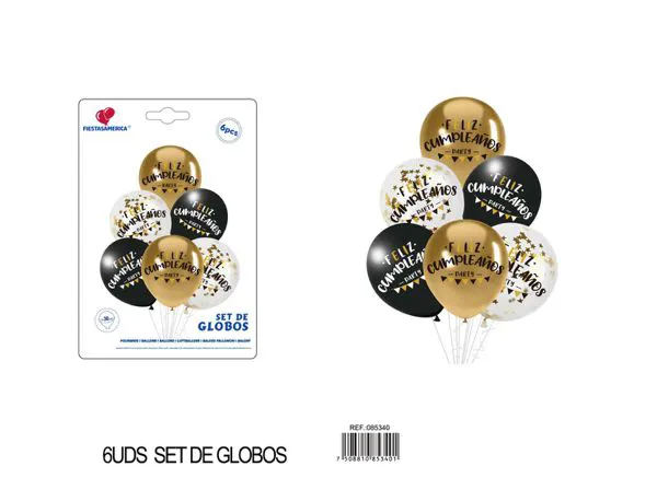 Set pequeño de globos impresos, 6 piezas